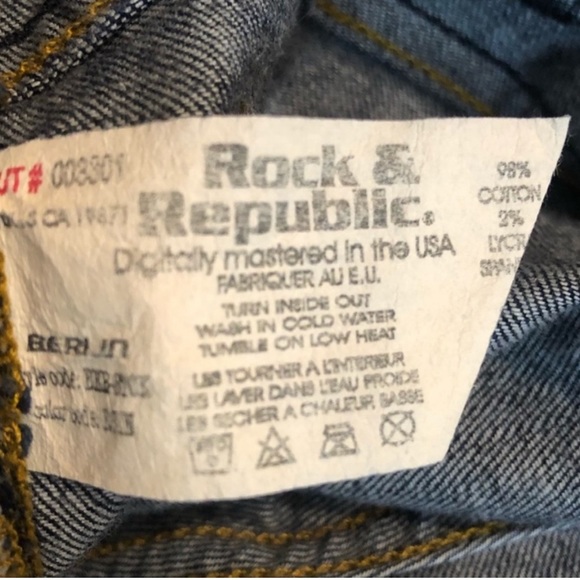 Rock & Republic cotton spandex blend dark wash denim jeans size 27 - Picture 11 of 13